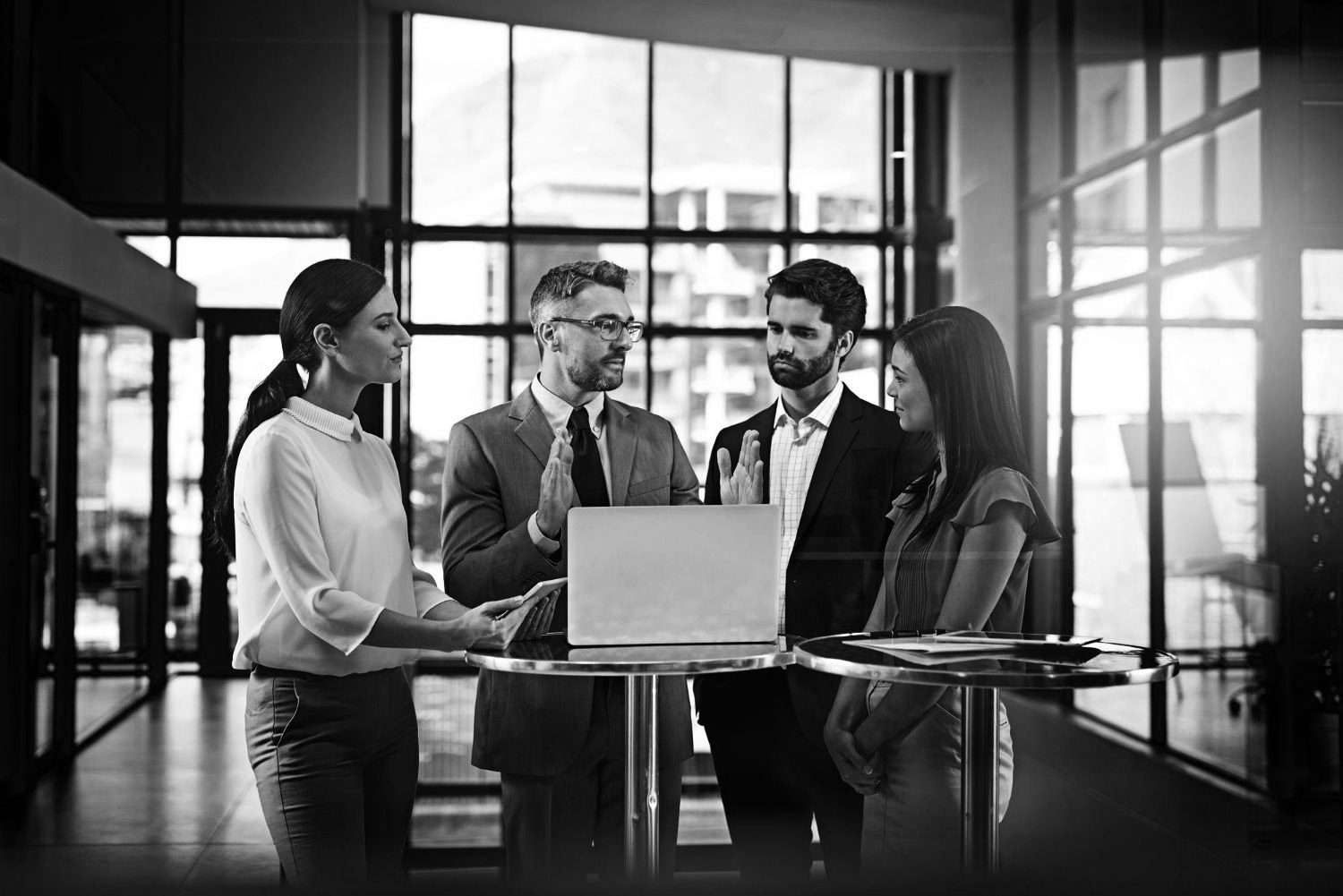 image 14 business people in office connected on internet network concept of startup company
